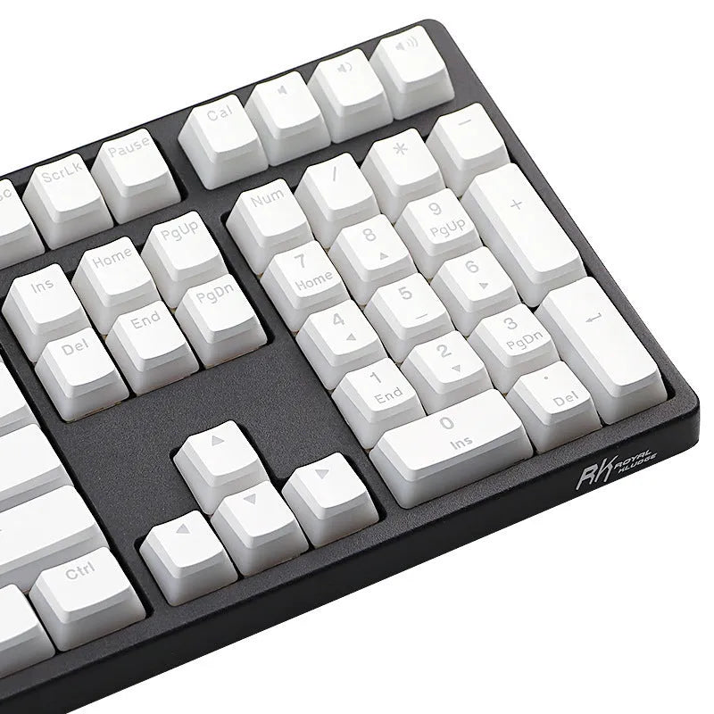 White PBT pudding keycaps 141-key set for mechanical keyboards with RGB backlighting