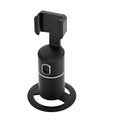 Black smart tracking gimbal stabiliser with clip mount for a mobile phone.