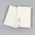 Creative coil notebook with PP matte cover showing multiple layout options including dot grid and horizontal lines