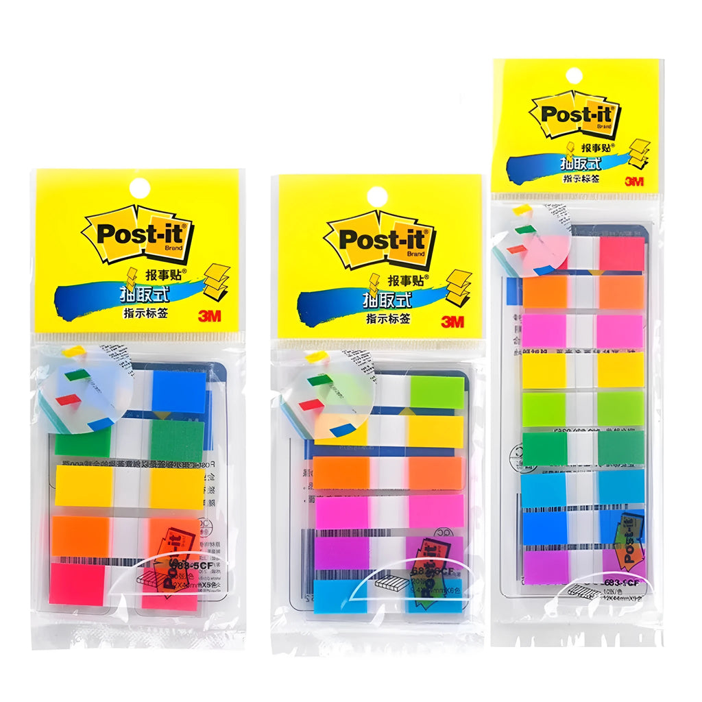 Pack of six books of small, mixed-colour removable plastic indicator labels in styles A, B and C.