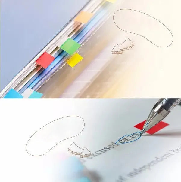 Pack of six books of small, mixed-colour removable plastic indicator labels in styles A, B and C.