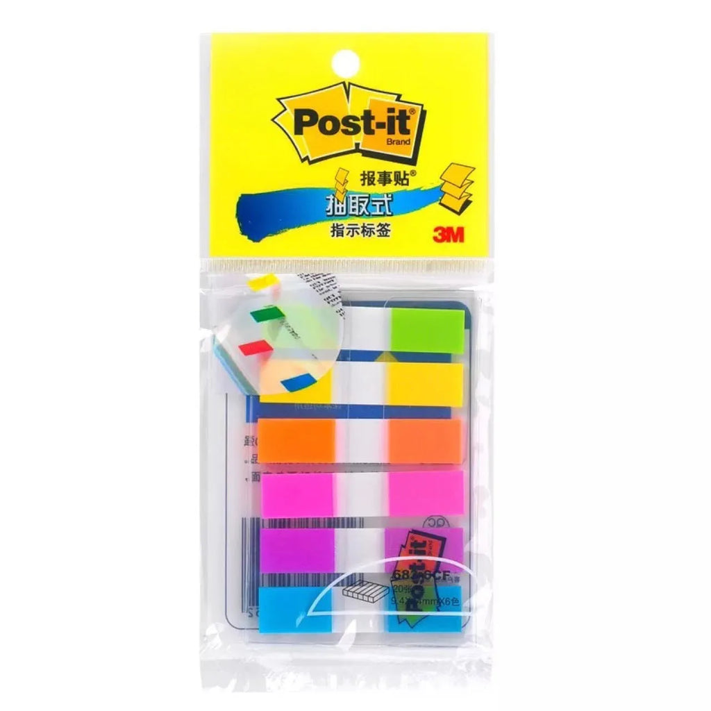 Pack of six books of small, mixed-colour removable plastic indicator labels in styles A, B and C.