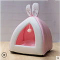 Cloth cat house villa bed for indoor pets in grey, pink or yellow colour options