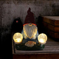 Solar LED resin dwarf doll outdoor statue in faceless old man style for garden decoration
