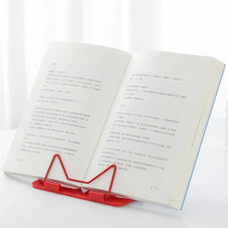 Multifunctional reading frame book holder in red, green, or blue colour options