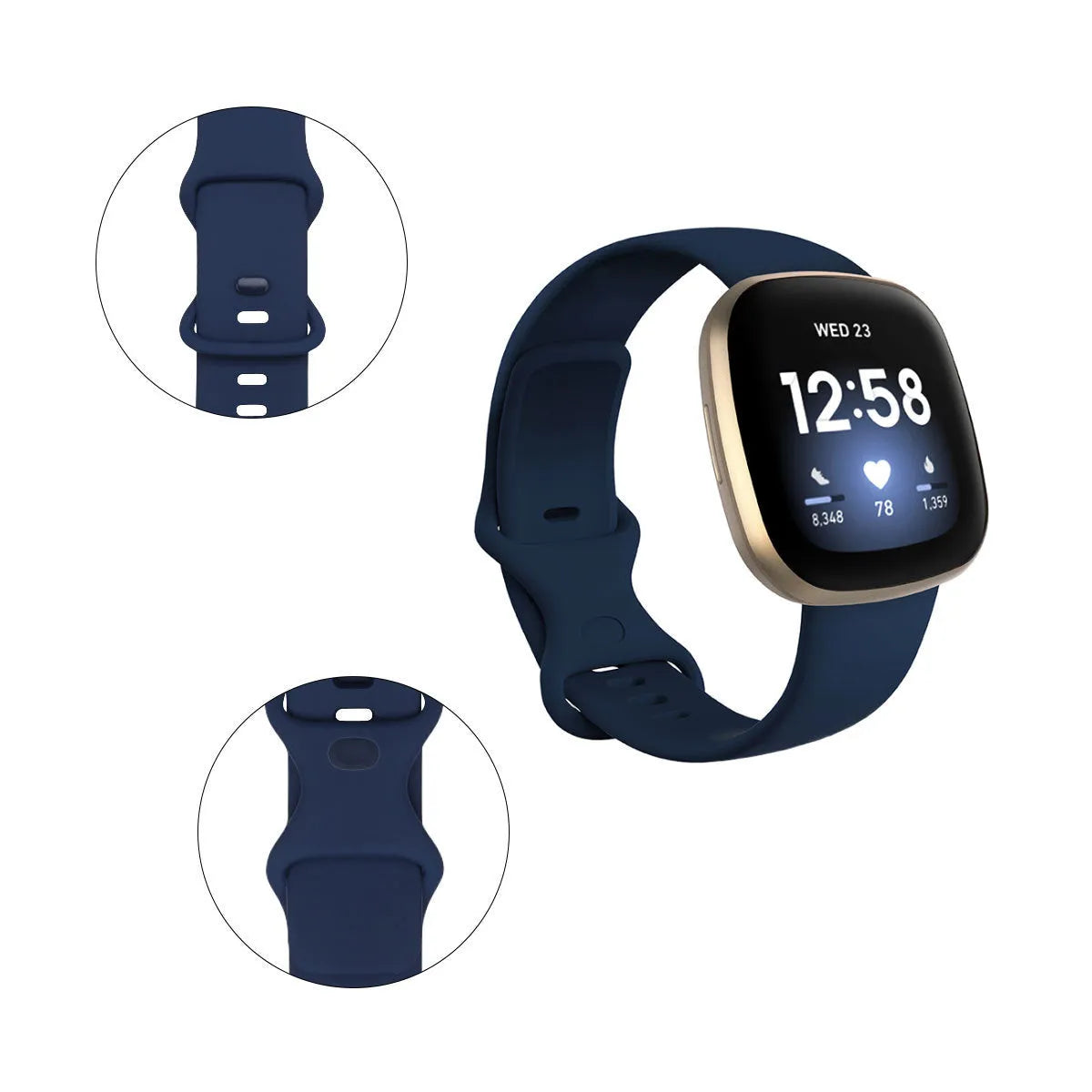 TPU silicone replacement strap for Fitbit Versa 3 smartwatch in multiple colour options
