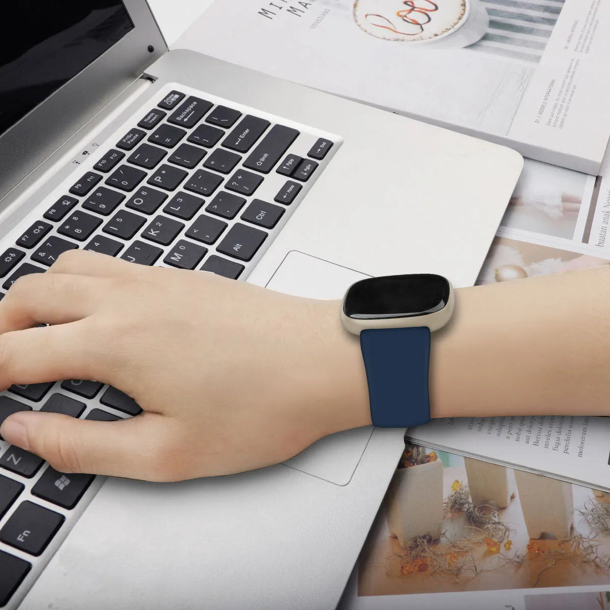 TPU silicone replacement strap for Fitbit Versa 3 smartwatch in multiple colour options