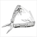 Silver multifunctional folding pliers tool with knife, pliers and bottle opener for camping outdoor use