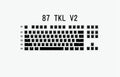 Pudding V2 white and black doubleshot PBT keycap set for RGB mechanical keyboards