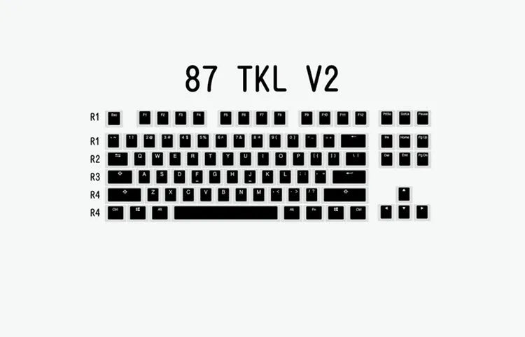 Pudding V2 white and black doubleshot PBT keycap set for RGB mechanical keyboards