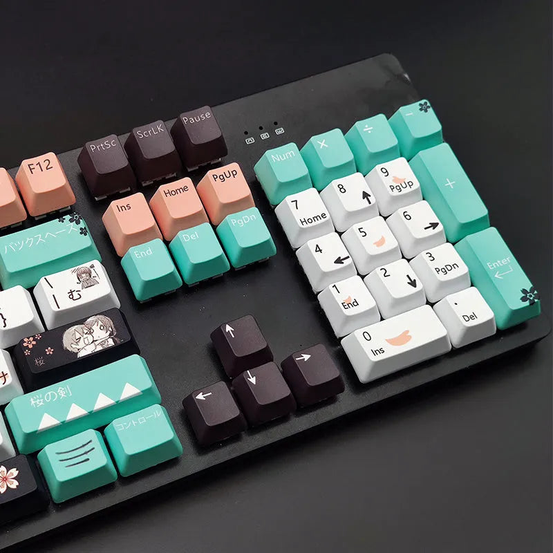 Green Cherry profile mechanical keyboard keycap with USB wireless connection interface