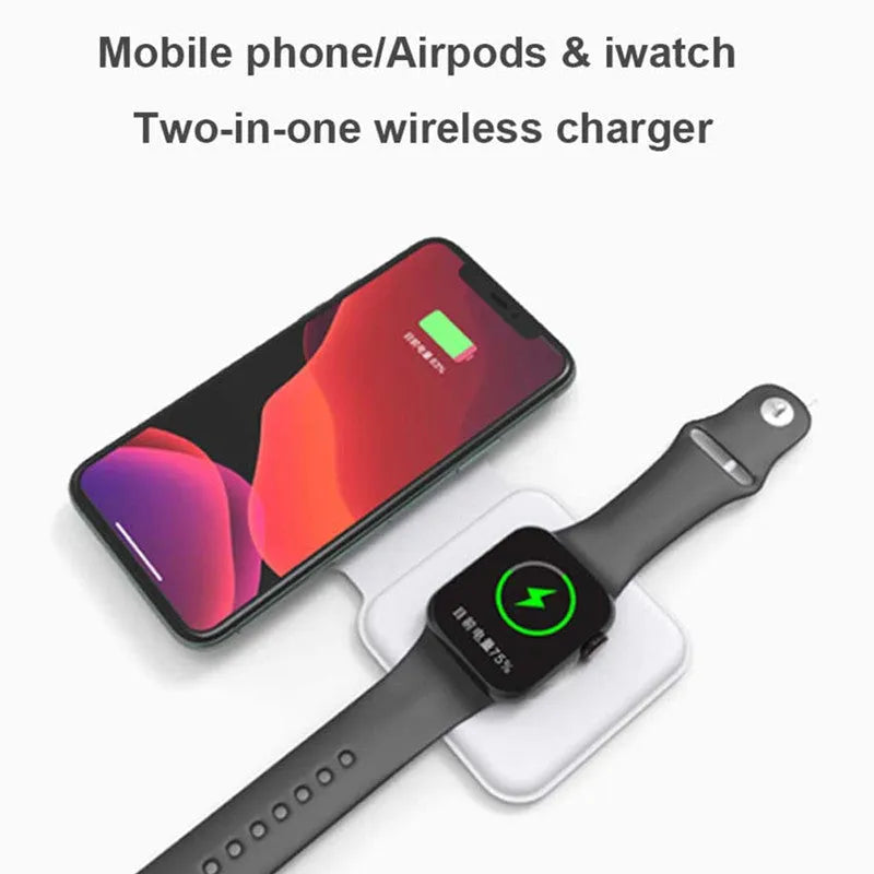 White folding dual magnetic wireless charging dock showing 180-degree angle adjustment.