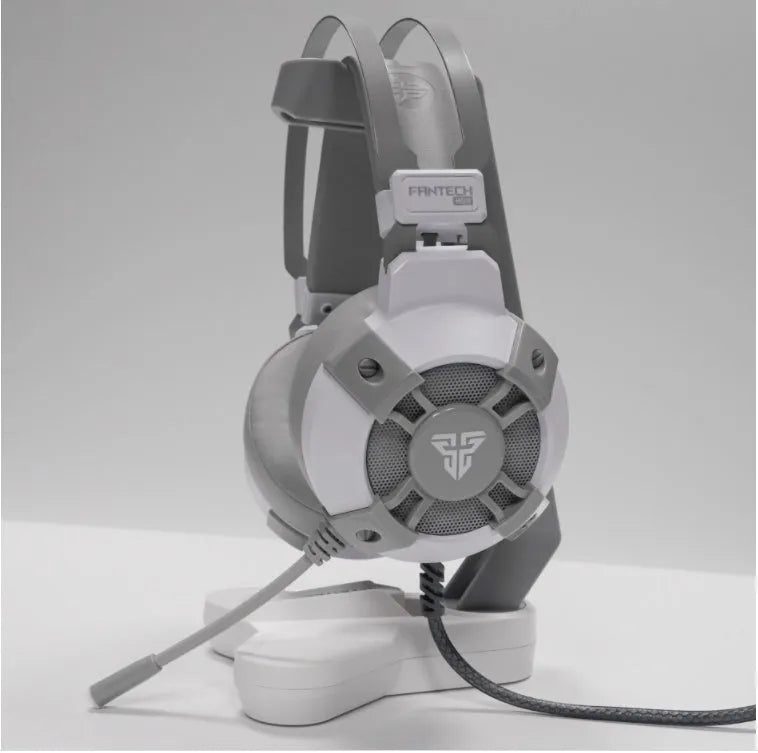 Black FANTECH HG11 over-ear USB gaming headset with RGB lights on the ear cups.