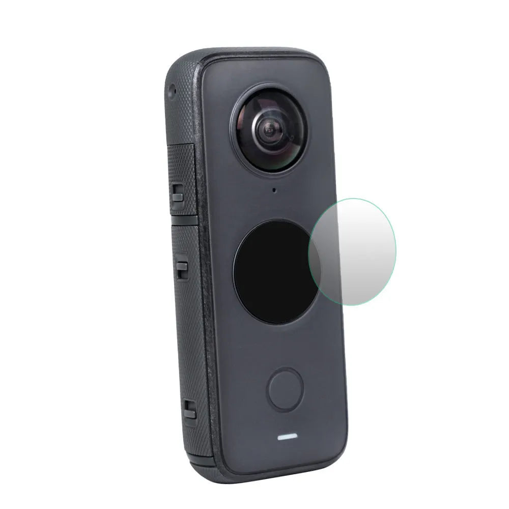 Black tempered glass screen protector for Insta360 ONE X2 Shadow Stone action camera
