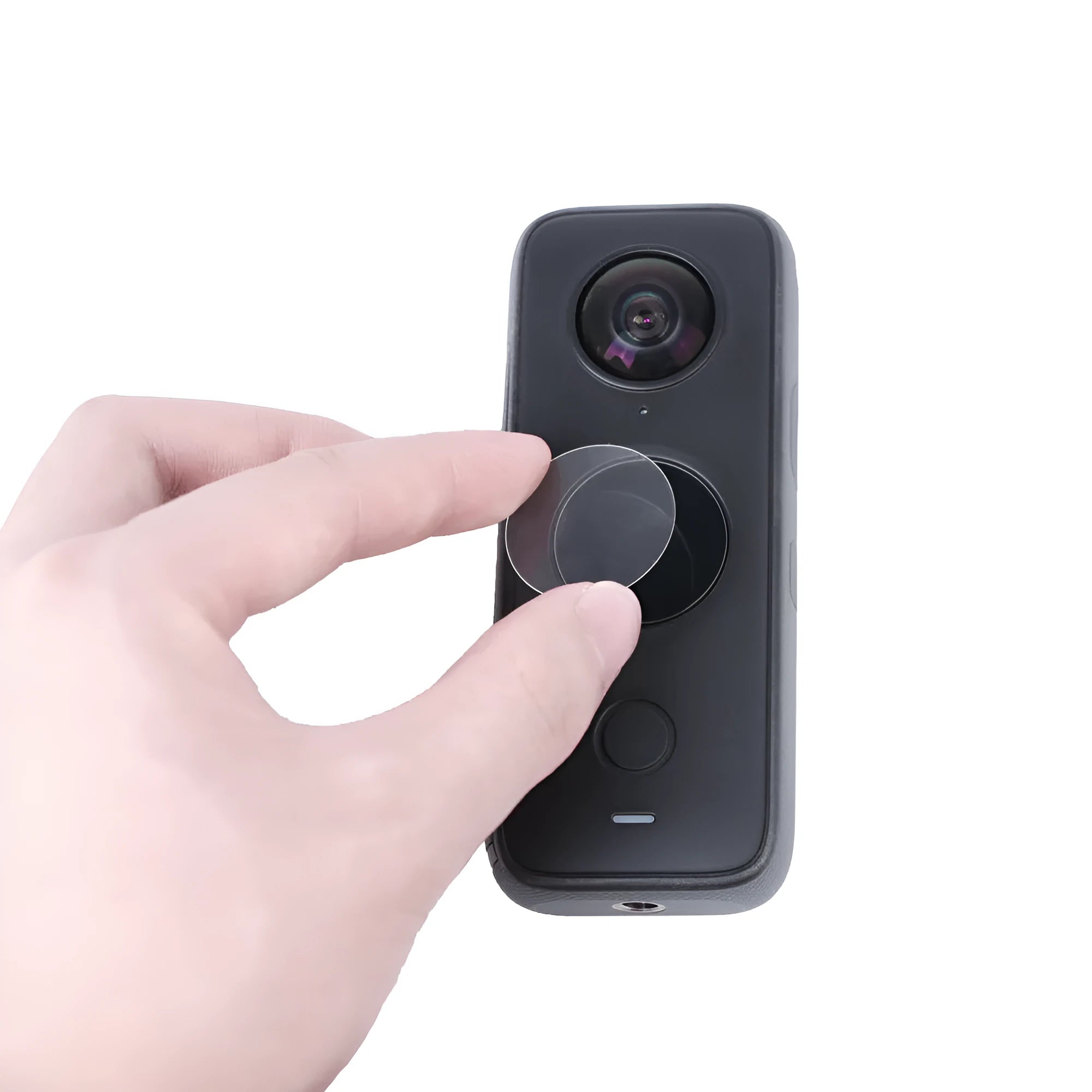 Black tempered glass screen protector for Insta360 ONE X2 Shadow Stone action camera