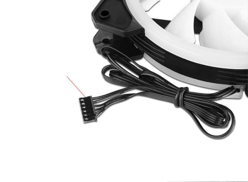 Camouflage pattern 12cm PC chassis fan with RGB coloured lights and integrated speaker