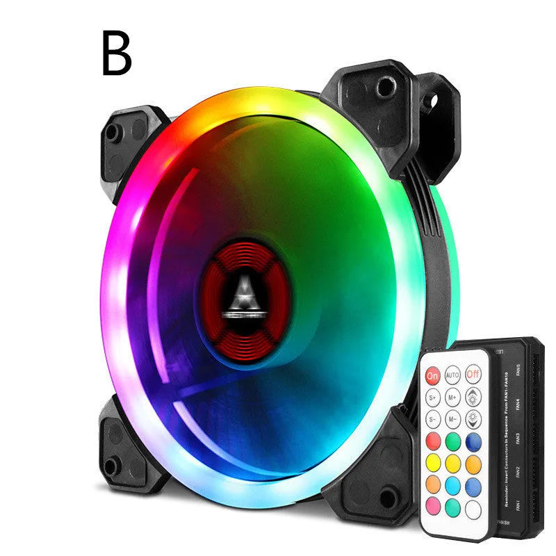 Camouflage pattern 12cm PC chassis fan with RGB coloured lights and integrated speaker