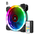 Camouflage pattern 12cm PC chassis fan with RGB coloured lights and integrated speaker