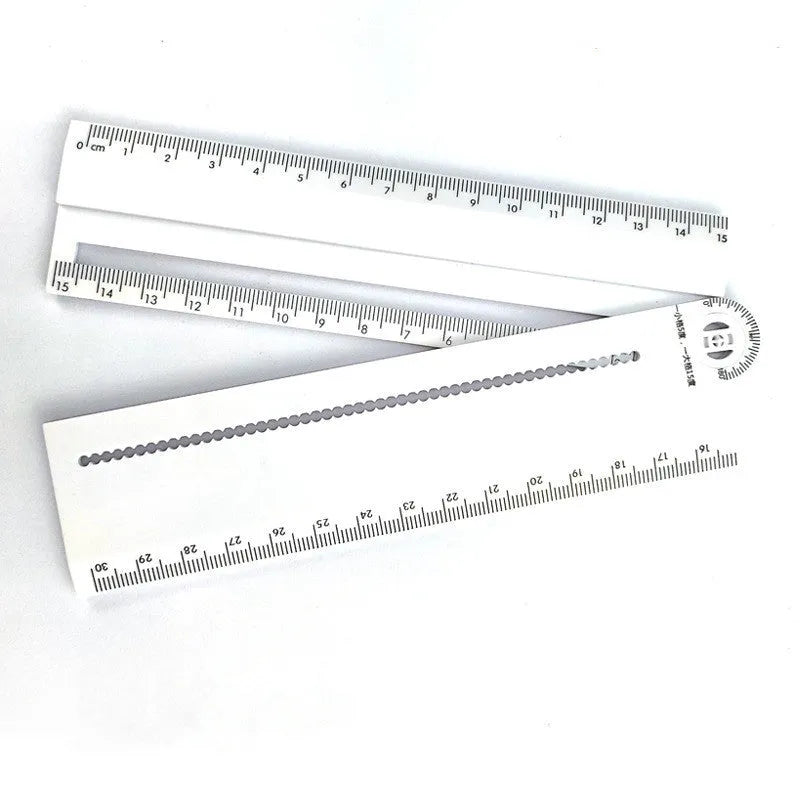 30cm white plastic multi-function angle ruler for geometry and technical drawing