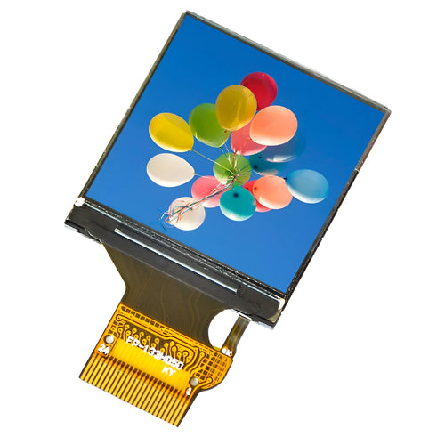 1.3 inch square IPS LCD display module with 240x240 resolution on a green PCB.