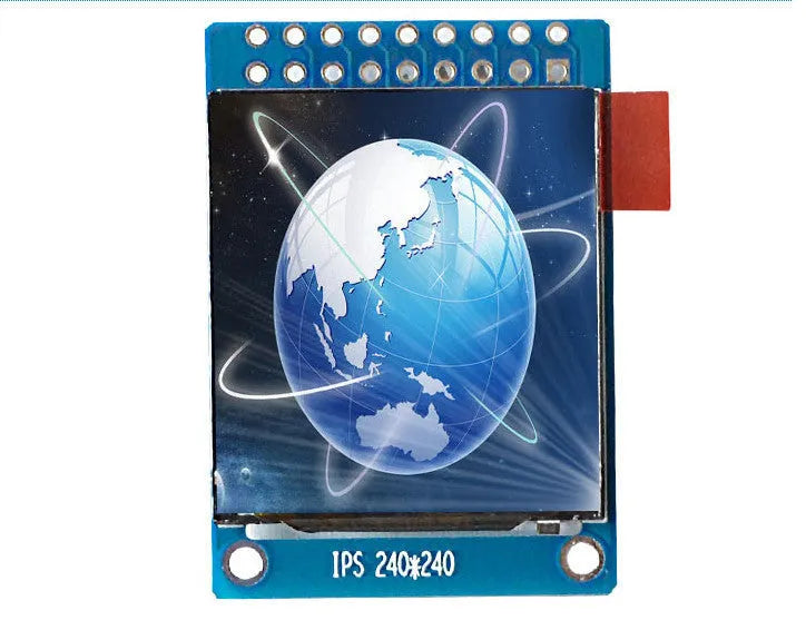 1.3 inch square IPS LCD display module with 240x240 resolution on a green PCB.