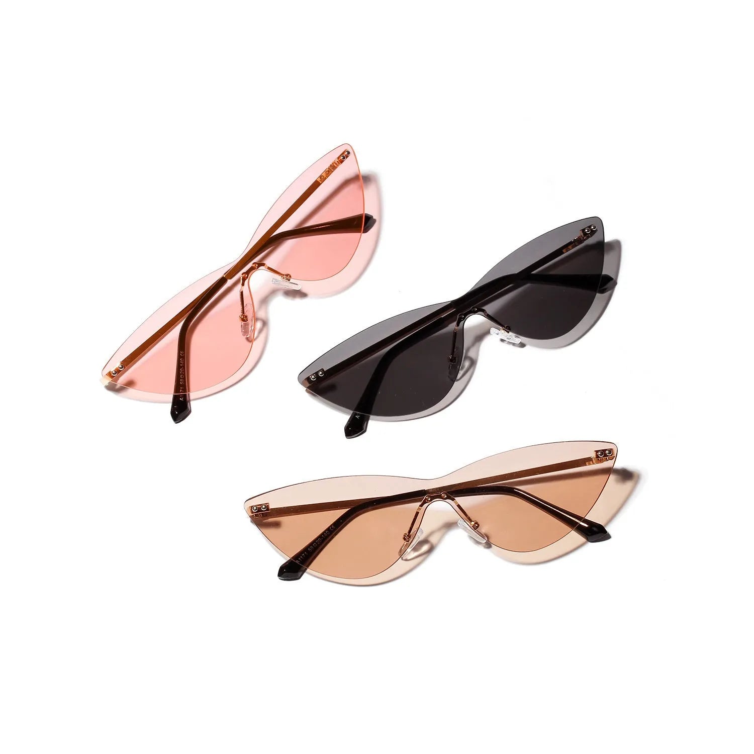 Brown vintage style sunglasses with metal frames and UV400 polycarbonate lenses