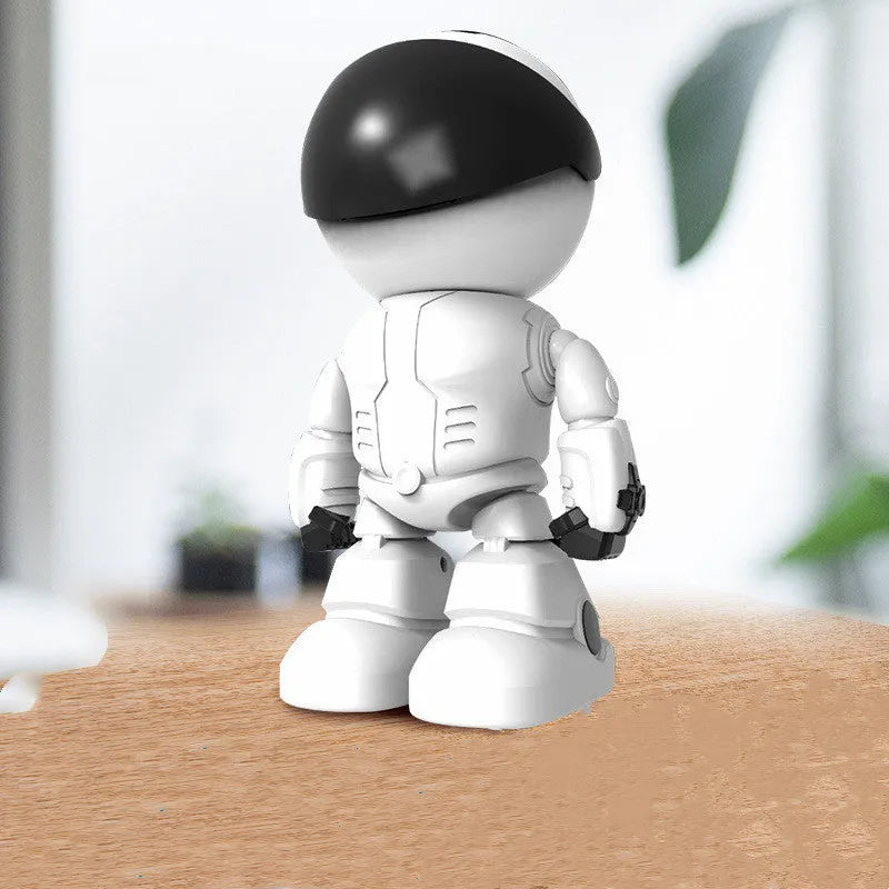 Silver plastic remote HD night vision robot surveillance camera with wide-angle lens