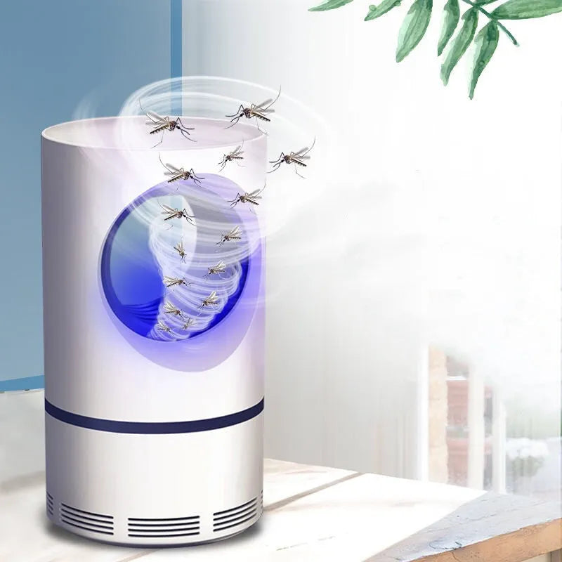 Large white photocatalyst mosquito killer lamp with silent UV light and bionic induction for indoor use up to 50 square metres