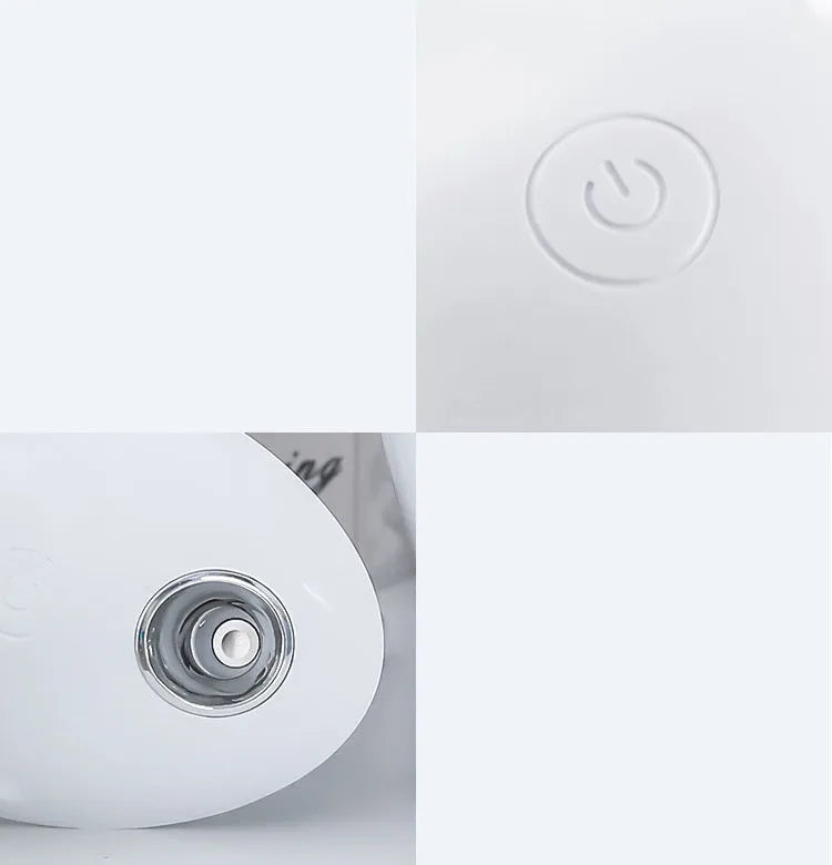 White round silent aromatherapy humidifier with USB cable and 800ml water tank capacity