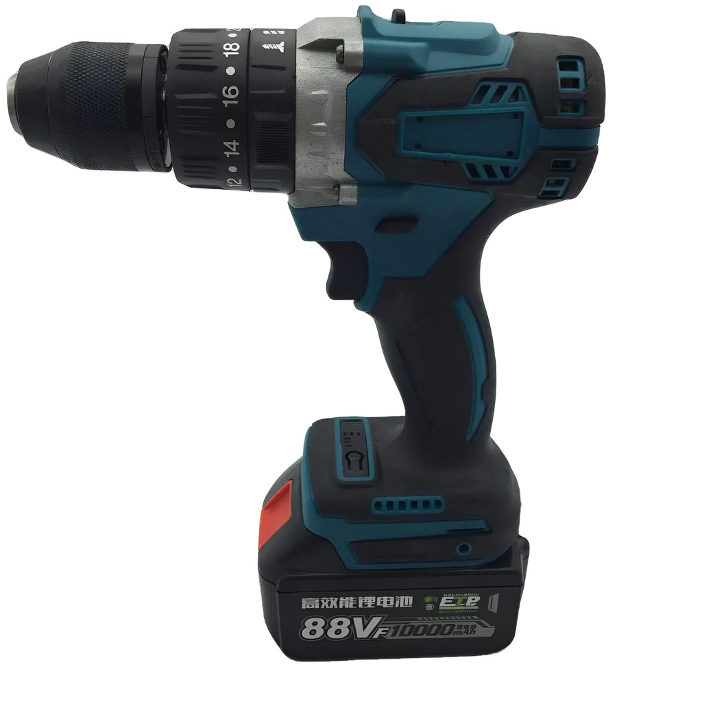 21V cordless impact drill and electric screwdriver with 13mm chuck and lithium battery