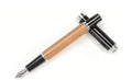 Ceramic colour lacquer pen with peach wood crafting elements and three interchangeable nibs