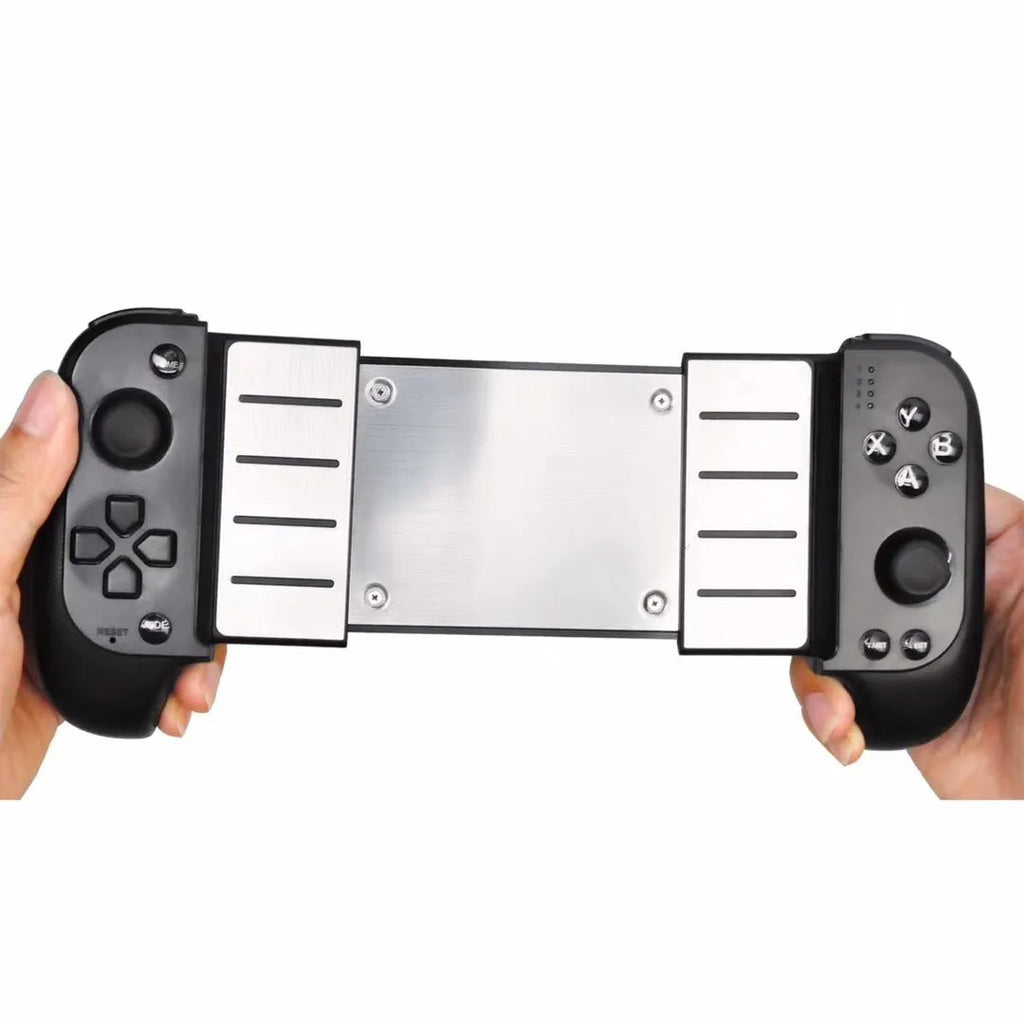 Wireless Bluetooth telescopic game controller for mobile phones in black or red/blue