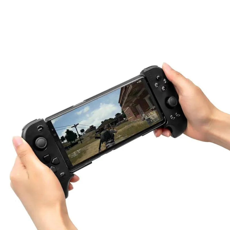 Wireless Bluetooth telescopic game controller for mobile phones in black or red/blue