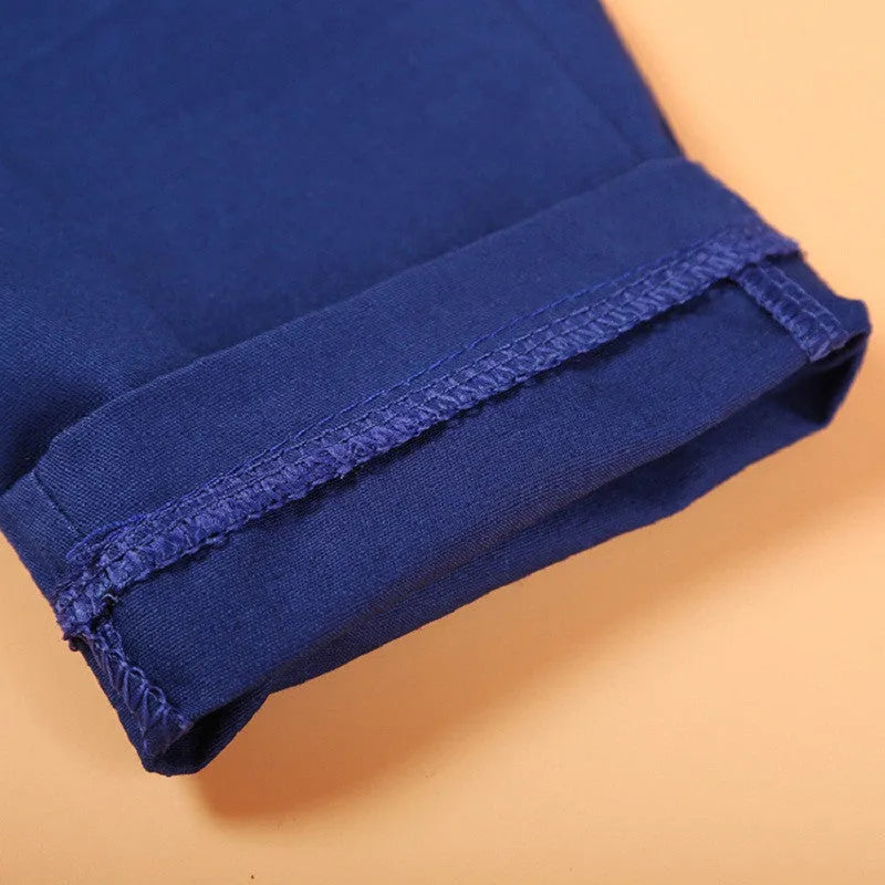 Boys' blue cotton gentleman suit set with turtleneck, vest, tie, and trousers