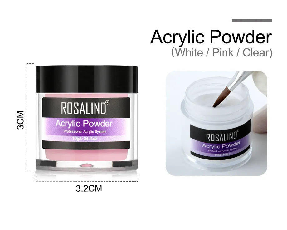 Acrylic nail system kit with glass cup, carving pen, and acrylic powders for nail extension and carving