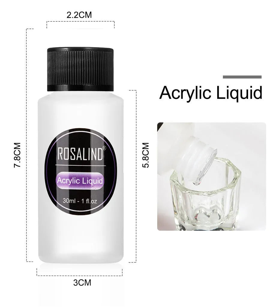 Acrylic nail system kit with glass cup, carving pen, and acrylic powders for nail extension and carving