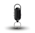 Black zinc alloy voice control digital recorder with USB port for 1200-minute WAV audio recording.
