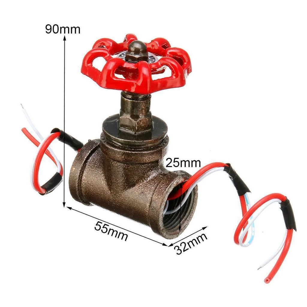 Steampunk-style industrial valve with 3/4 red thread and gray copper finish.