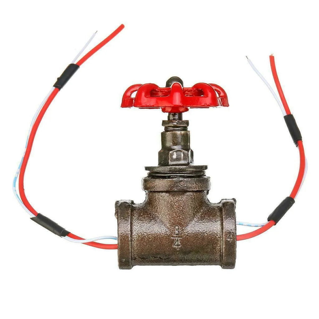 Steampunk-style industrial valve with 3/4 red thread and gray copper finish.