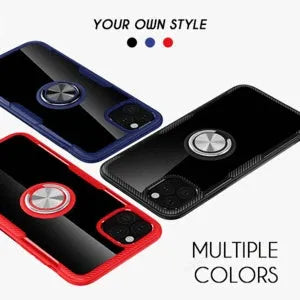 Black PU back cover phone case for iPhone 11 Pro Max showing button access points