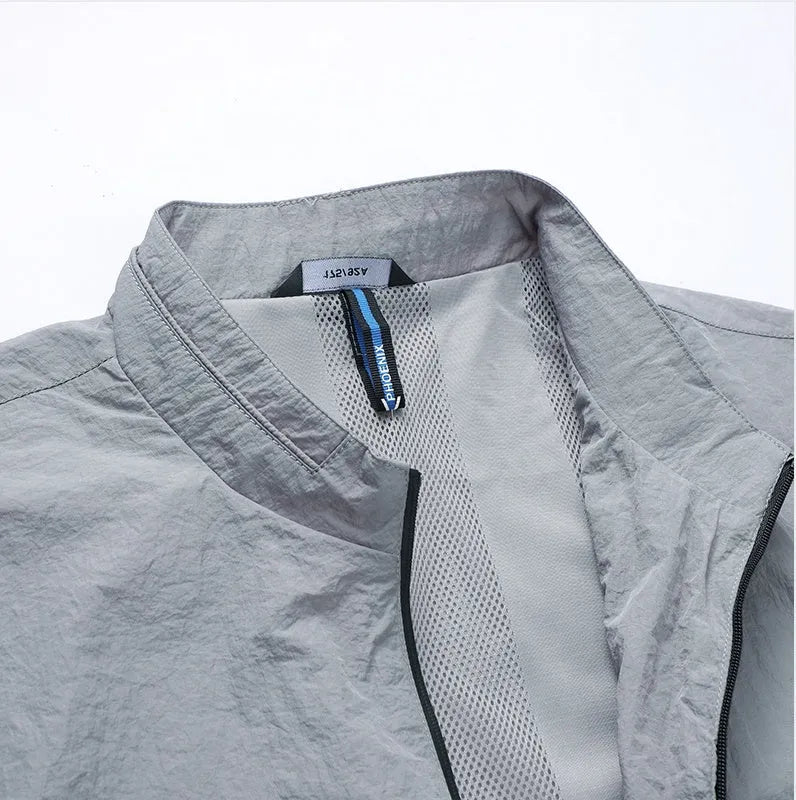 Kentino men's thin polyester sunscreen shirt in blue, fashionable city summer style