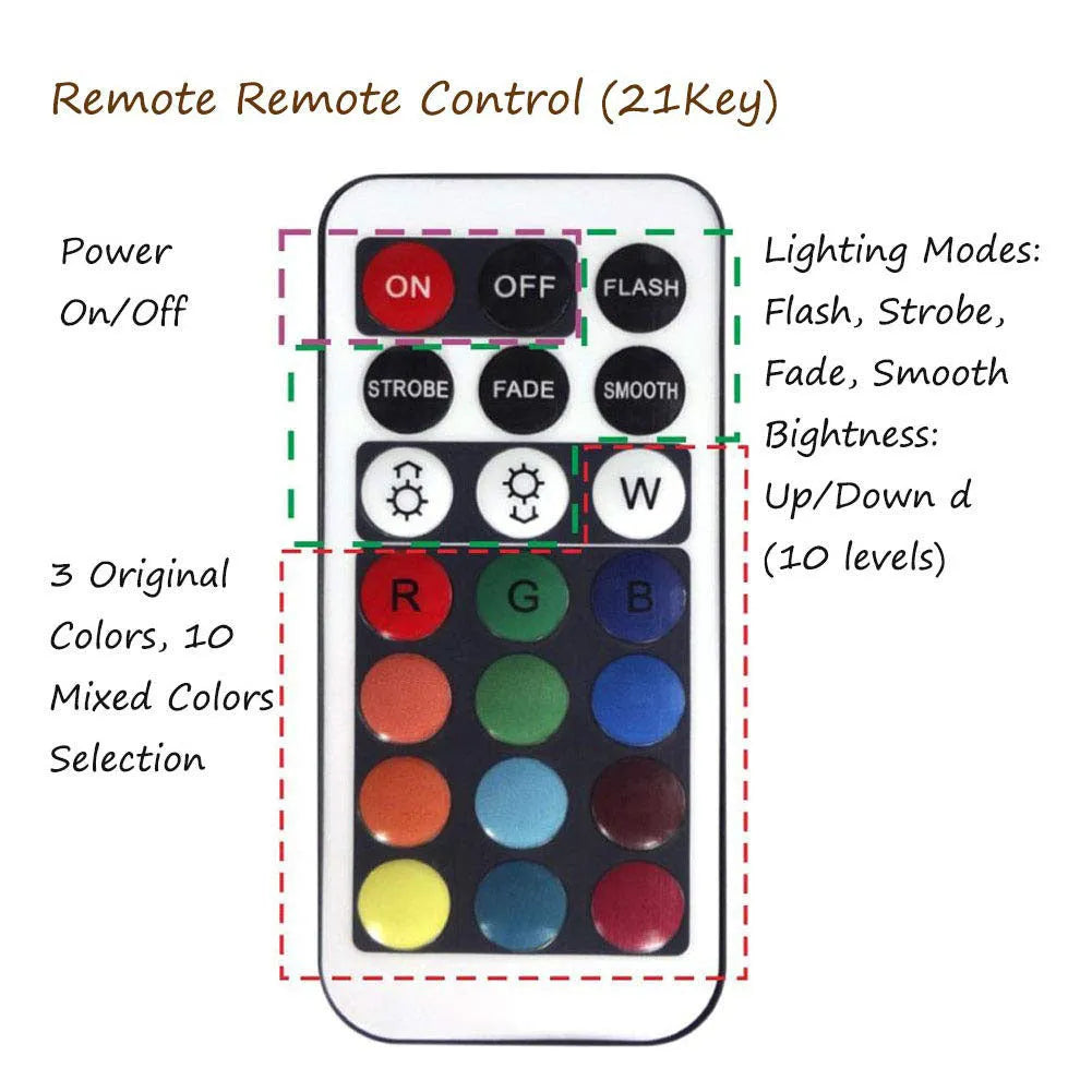 White waterproof LED diving light with remote control for pool and garden decoration