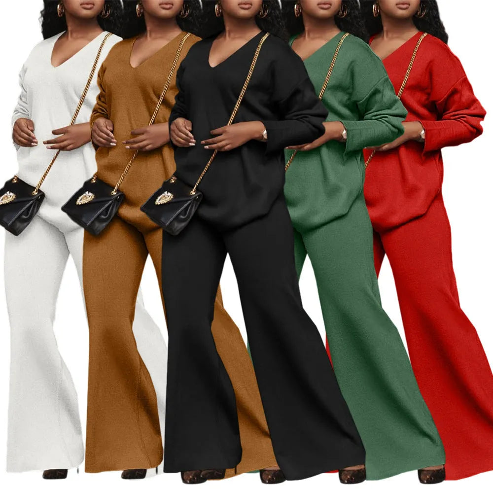 Women's brown suede velvet two-piece suit with split sleeves and matching trousers in Japanese Korean casual style