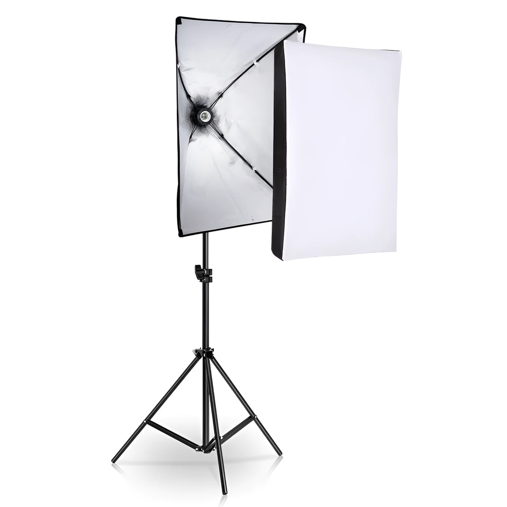 LIBEN 50x70cm photography light reflector kit on a 2-metre stand with soft cloth.