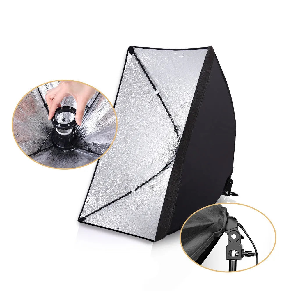 LIBEN 50x70cm photography light reflector kit on a 2-metre stand with soft cloth.