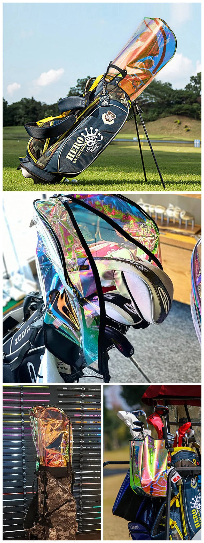 Colourful transparent TPU bag cap with adjustable buckle for ball bag protection