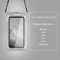 Pack of four IPX8 waterproof phone bags in blue, black, gray, and orange made from 420D nylon with TPU membrane