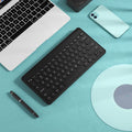 Bow wireless keyboard with 79 keys, ergonomic design, in white colour, USB receiver, ABS construction