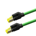Black industrial super class 6 PROFINET EtherCAT network cable with PVC jacket on white background