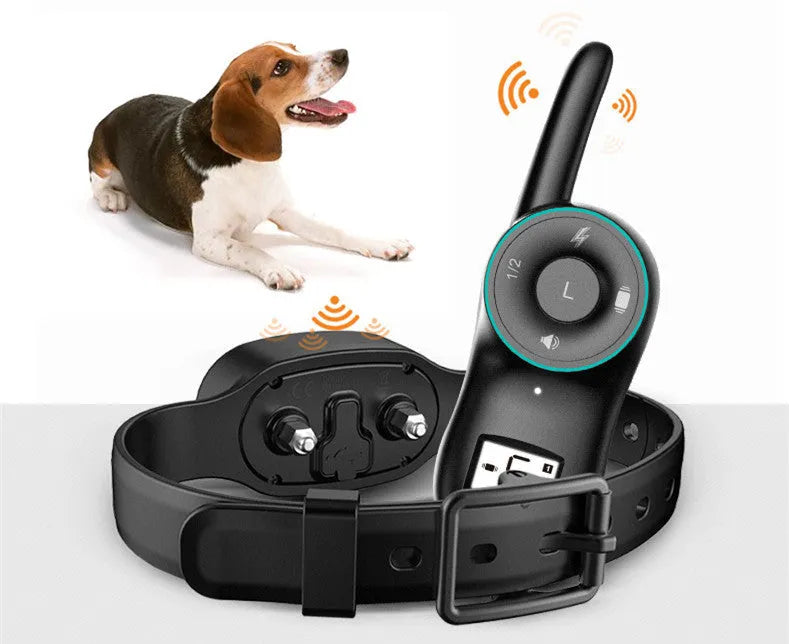 Waterproof rechargeable dog training collar with remote control for bark correction